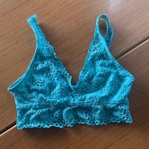 aerie lace bralette (teal)